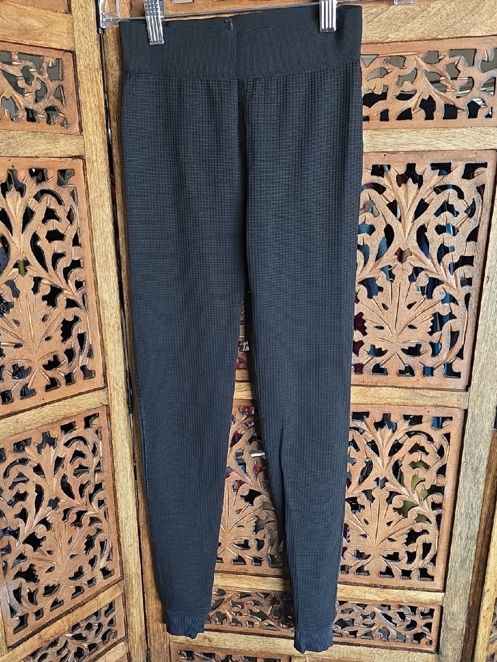 Alala Black Textured Knit Leggings Size XS